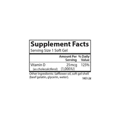 Vitamin D3 soft gels spilling from Carlson bottle