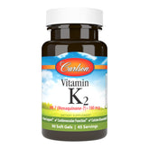 Carlson Vitamin K2 MK-7 180 mcg bottle label with 90 softgels