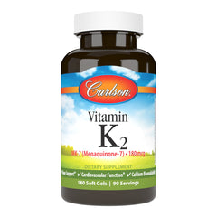 Carlson Vitamin K2 MK-7 180 mcg softgel bottle