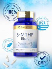 Product label information for Carlyle 5-MTHF 15mg