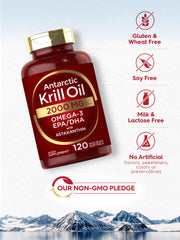 Nutritional information panel on Carlyle Krill Oil packaging