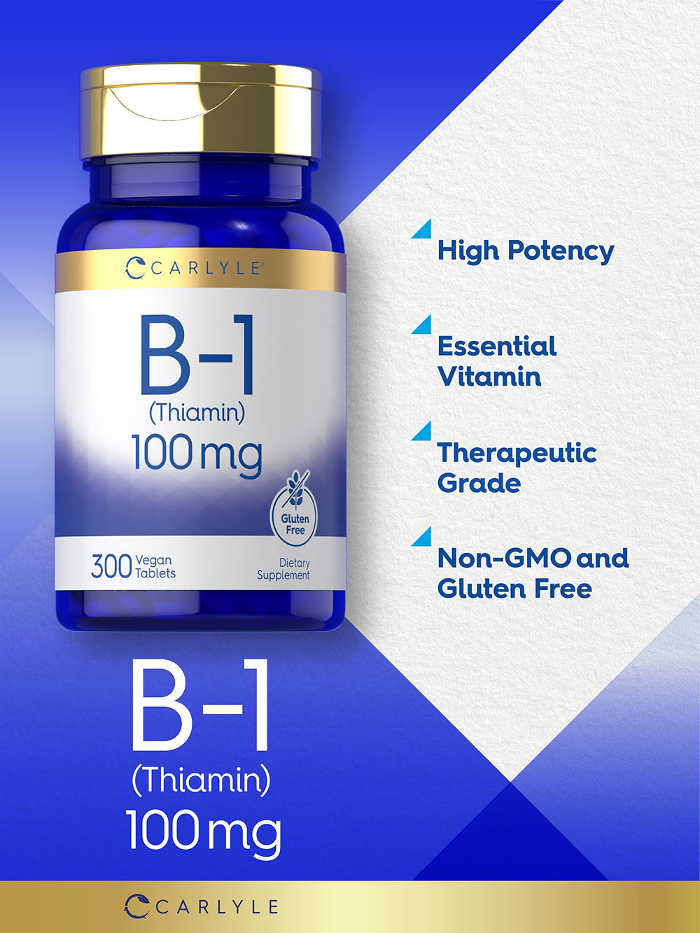 Vitamin B1 (Thiamin) 100mg ingredient highlight on bottle