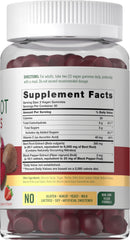 Carlyle Beet Root Gummies bottle back label with nutrition