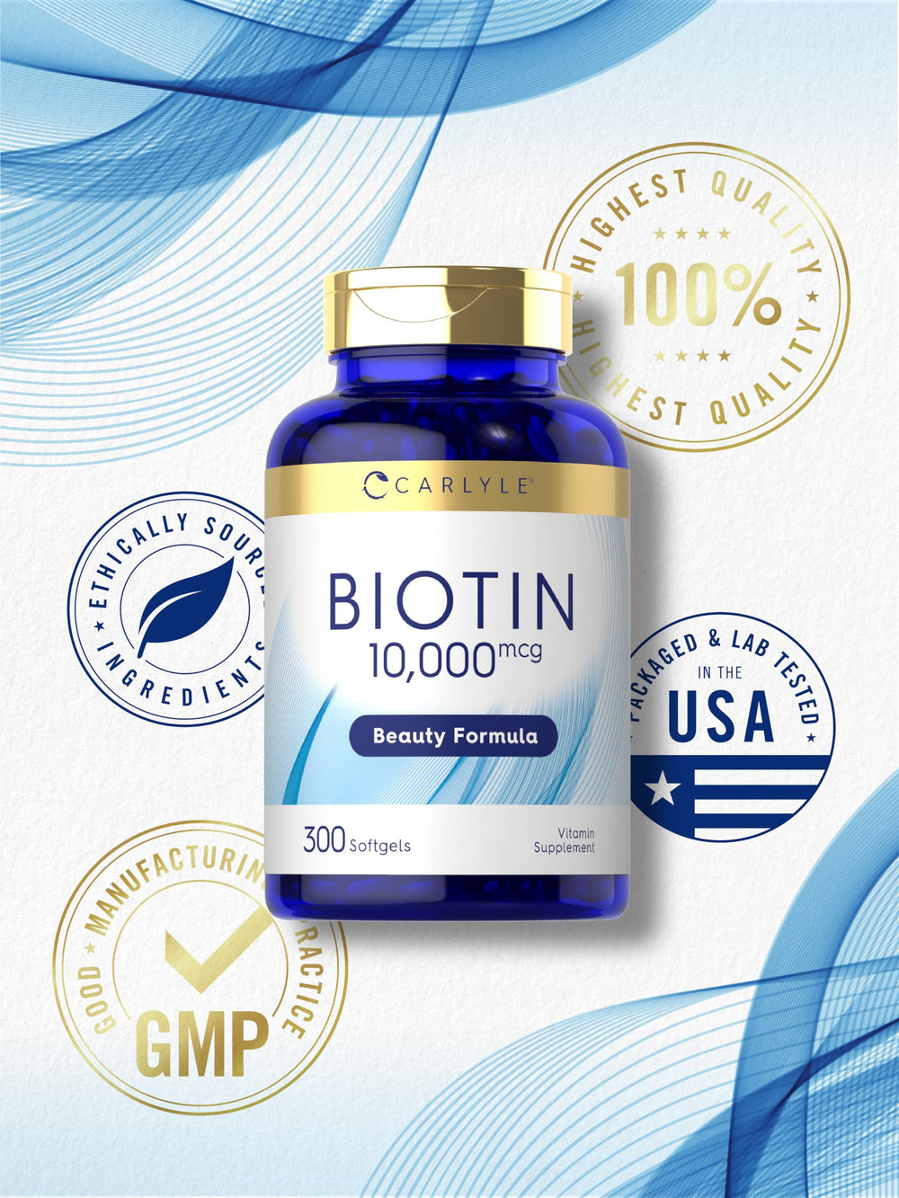 Non-GMO gluten-free biotin product label