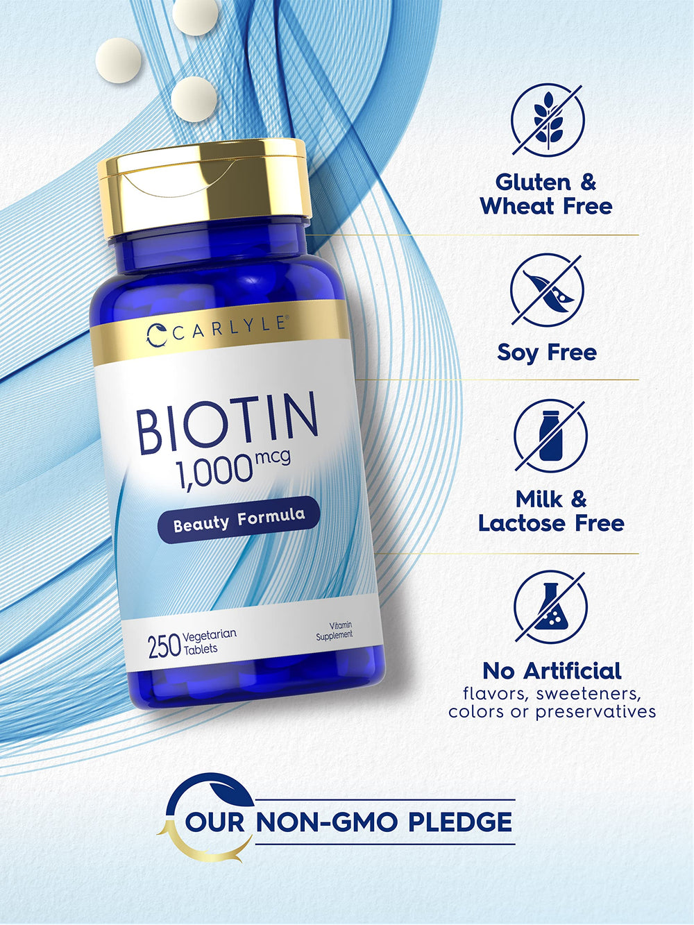 Carlyle Biotin 1000mcg bottle with label