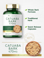 Capsule close-up of Carlyle Catuaba Bark Extract 470mg