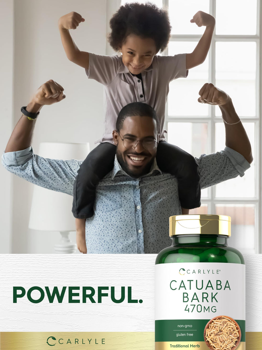 Ingredient list on Carlyle Catuaba Bark Extract label