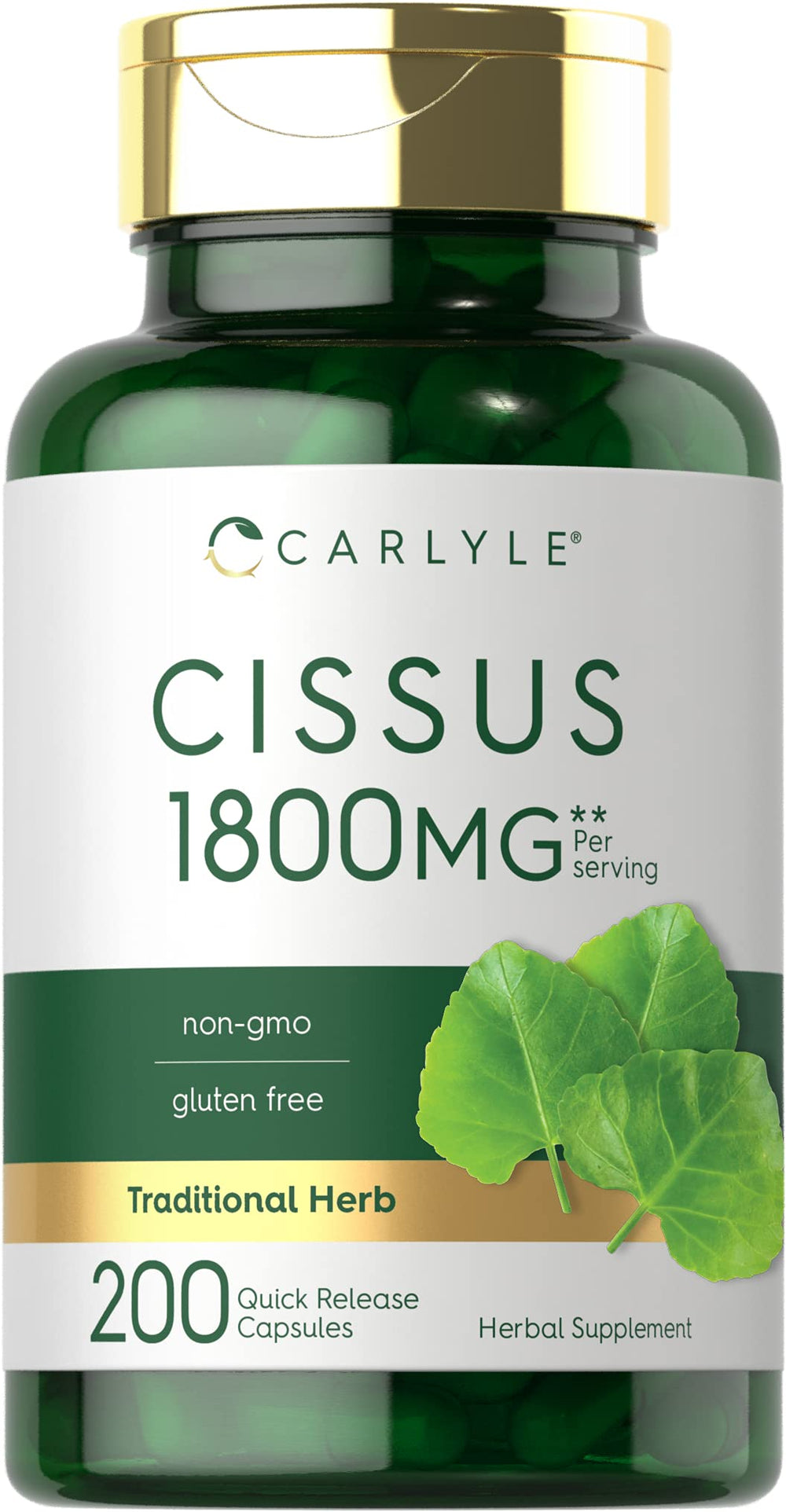 Carlyle Cissus Quadrangularis 1800mg bottle with 200 capsules