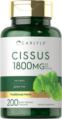 Carlyle Cissus Quadrangularis 1800mg bottle with 200 capsules