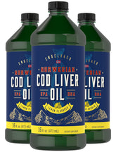 3-pack Carlyle Cod Liver Oil Liquid bottles with lemon flavor