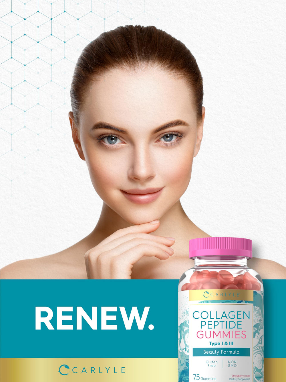 Lifestyle shot of a healthy individual taking collagen gummies