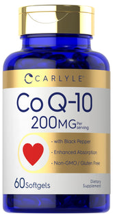 Carlyle CoQ10 200mg Softgels bottle and label