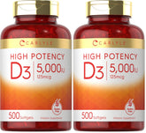 Front view of Carlyle Vitamin D3 5000 IU softgels