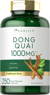 Carlyle Dong Quai Capsules bottle showing 1000 mg per capsule, 250-count package