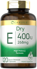 Label for Carlyle Dry Vitamin E 400 IU 268 mg 120 capsules