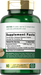 Carlyle Garlic 1000mg odorless caplets bottle – back label