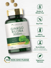 Non-GMO certification with Carlyle Ginkgo Biloba bottle