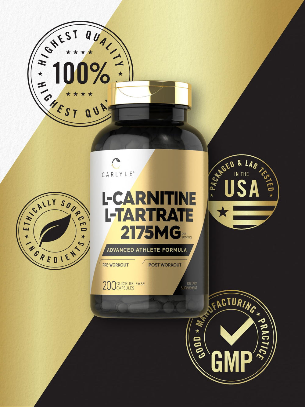 Non-GMO gluten-free Carlyle label emphasizes clean ingredient choices.