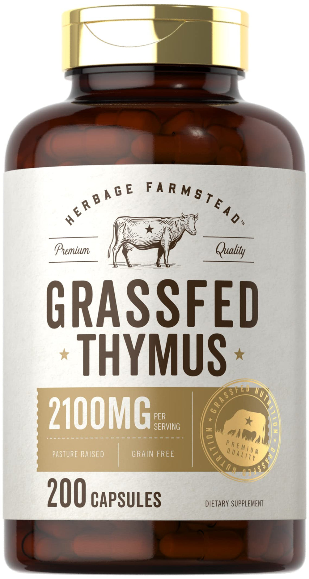 Carlyle Grass Fed Beef Thymus supplement bottle – front view