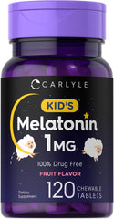Carlyle Kids Melatonin 1mg chewable tablets fruit flavor – front view
