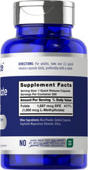 Close-up of L-Methylfolate 1000mcg capsules