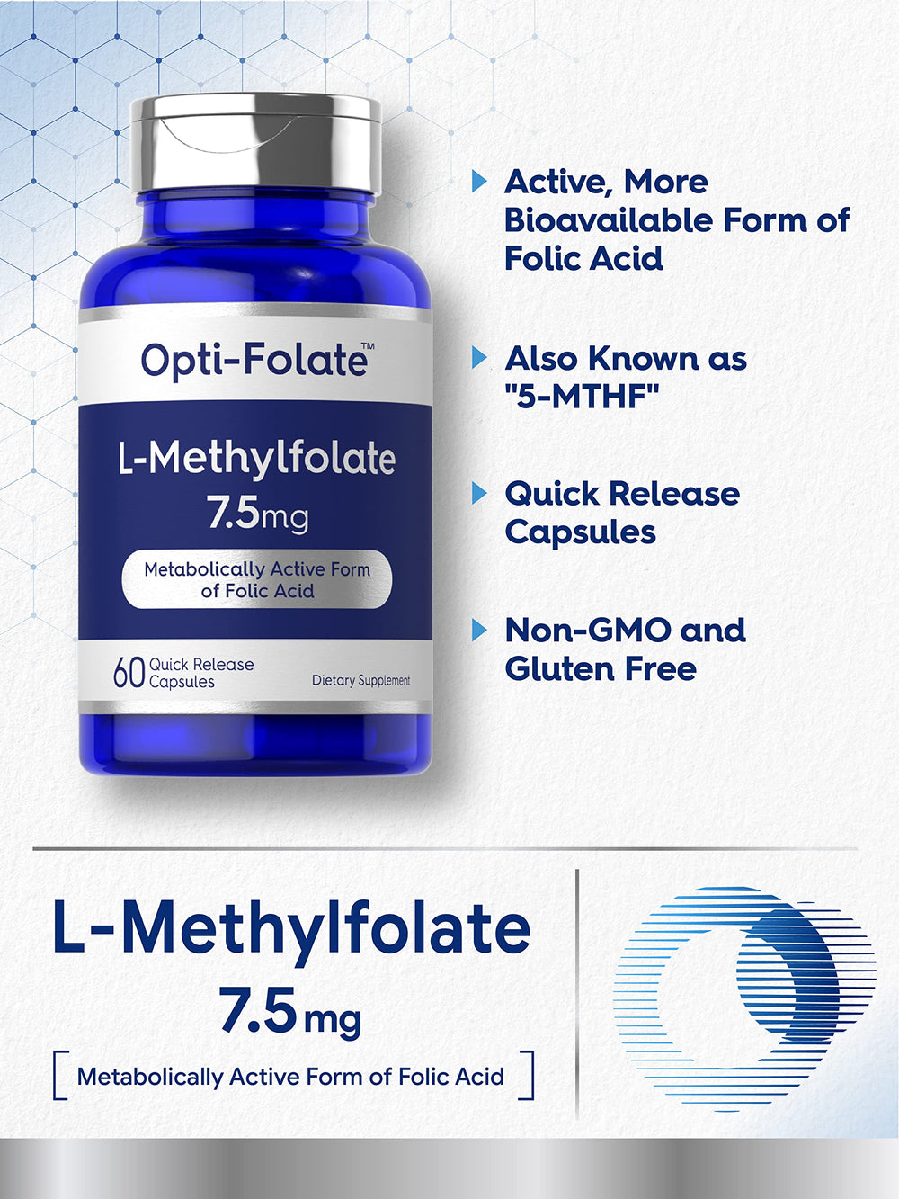 Ingredients highlight for Carlyle L-Methylfolate 7.5 mg