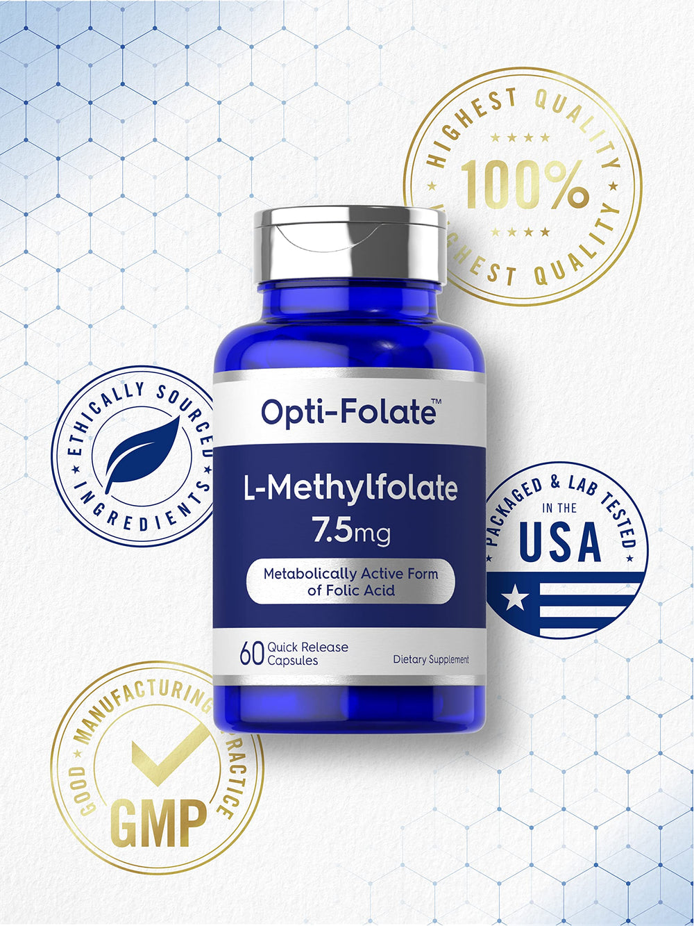 Carlyle lab-tested ingredients seal on bottle