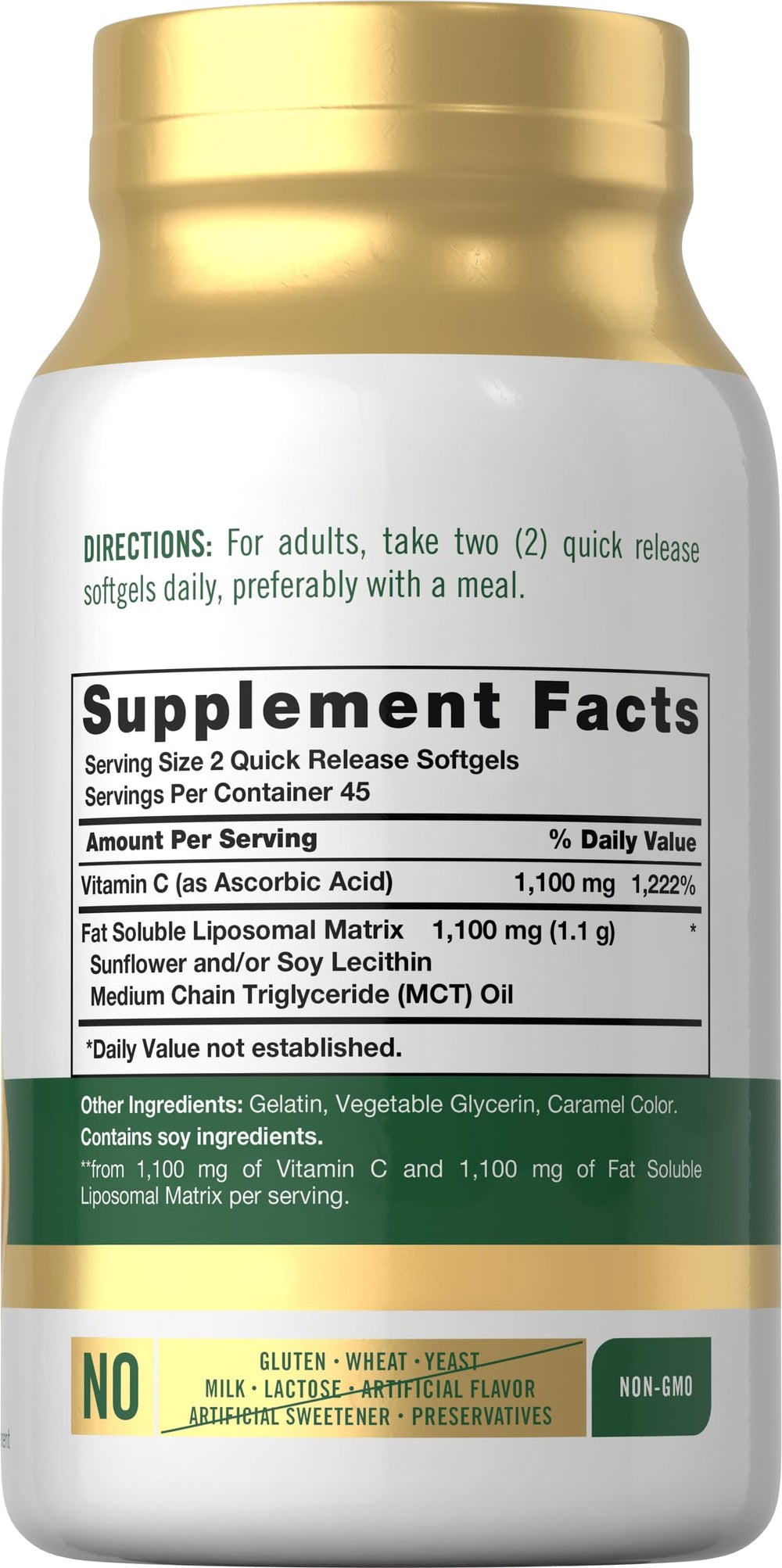 Carlyle Liposomal Vitamin C label close-up