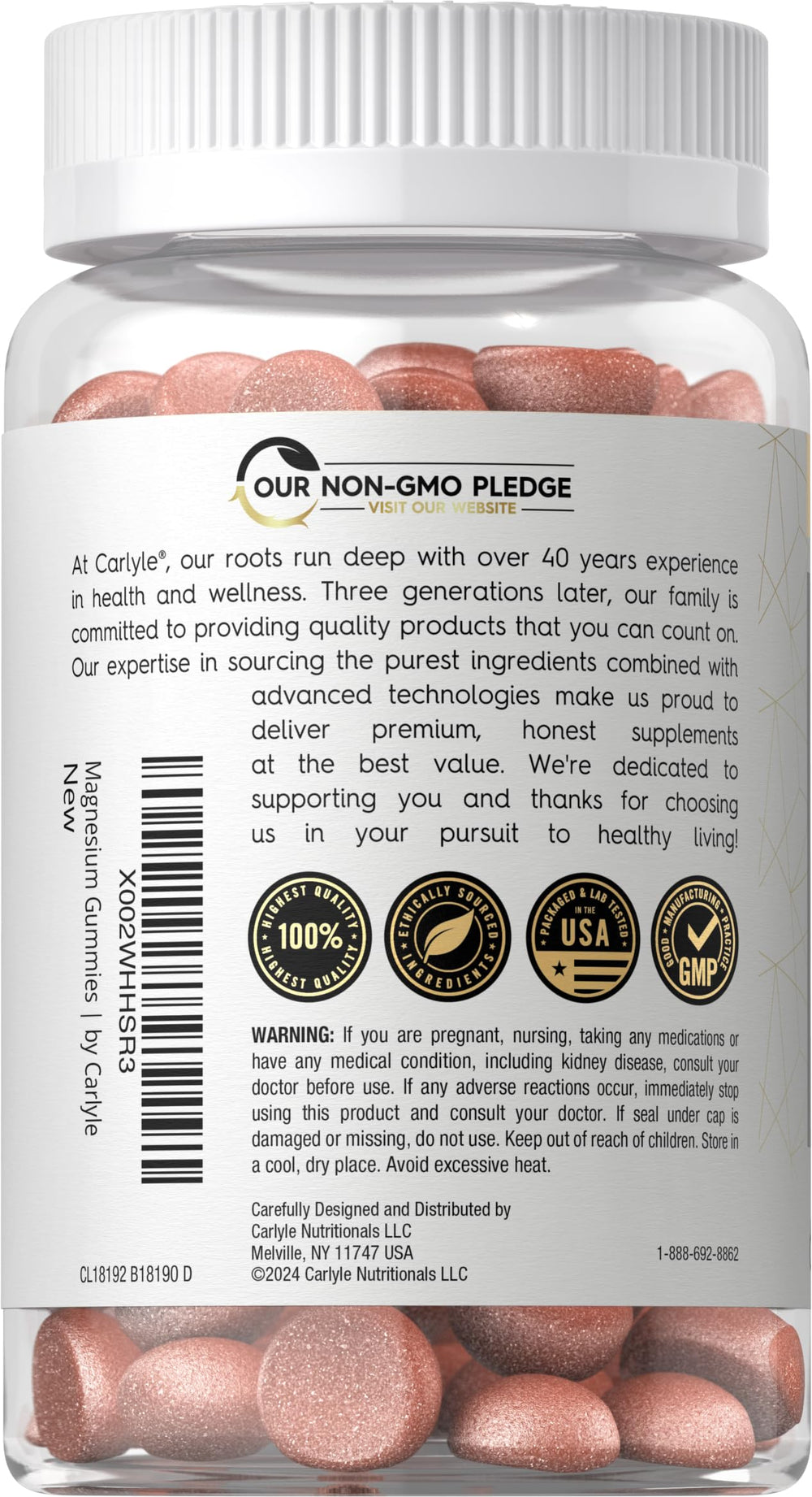 Label image for Carlyle Magnesium Citrate Gummies Lemon Raspberry