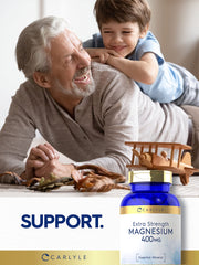 Gluten-free icon on Carlyle Magnesium Oxide 400mg packaging