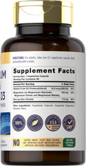 Close-up of 3-in-1 formula label on Carlyle supplement bottle