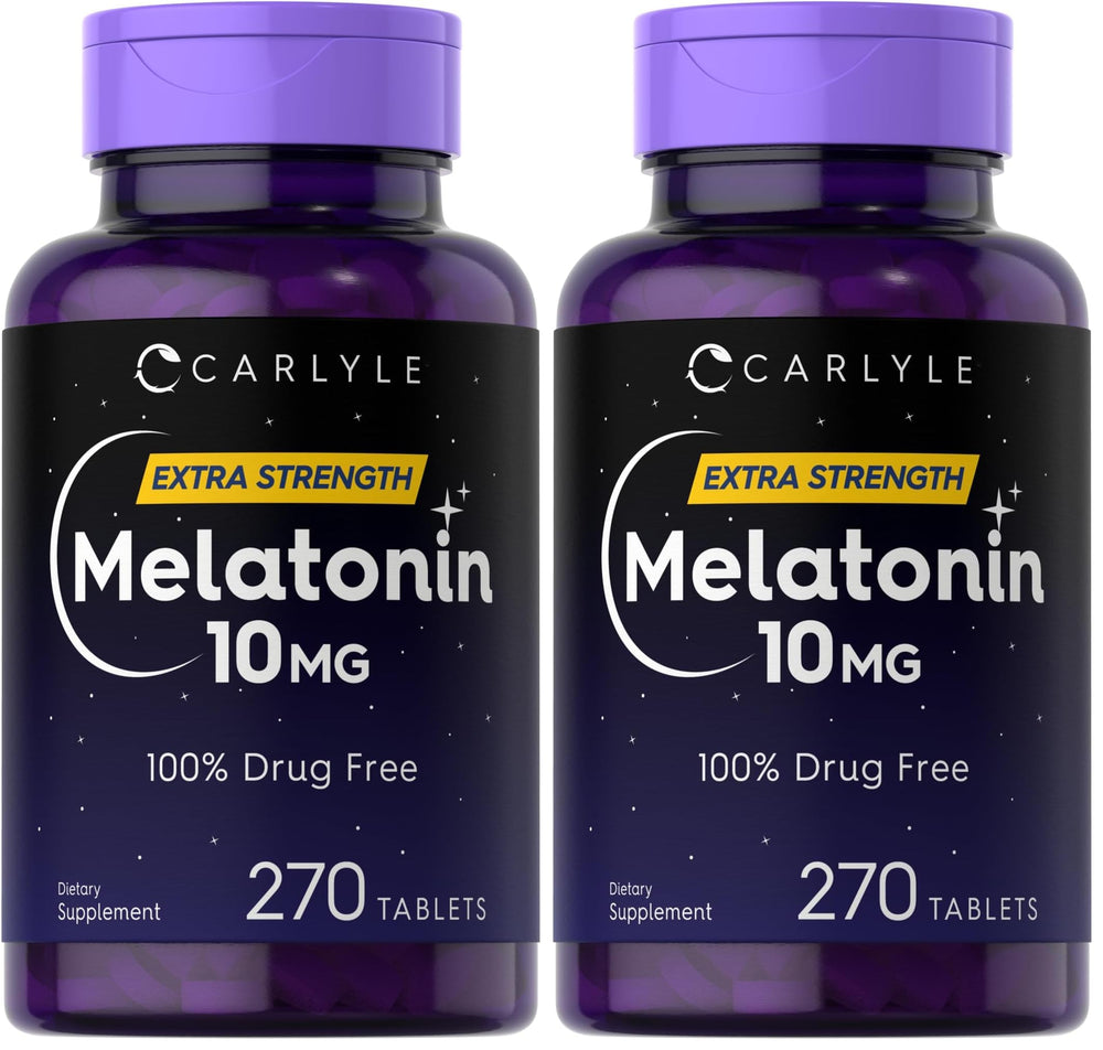 Carlyle Melatonin 10mg with L-Theanine bottle and pack of 2 hero image