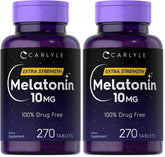 Carlyle Melatonin 10mg with L-Theanine bottle and pack of 2 hero image