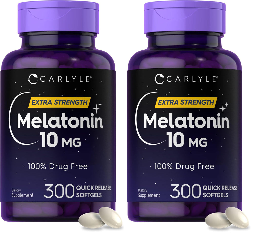 Carlyle Melatonin 10mg softgels bottle packaging close-up