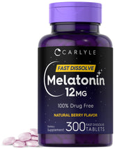 Carlyle Melatonin 12 mg fast-dissolve tablets - front view