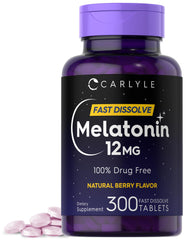 Carlyle Melatonin 12 mg fast-dissolve tablet showcased for easy nightly use