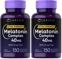 Carlyle Melatonin 40mg Complex Pack (2 bottles) front view