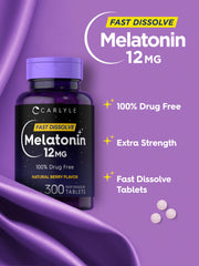 Carlyle Melatonin dissolving on tongue illustrating quick onset