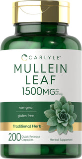 Carlyle Mullein Leaf Extract 1500mg bottle with 200 capsules