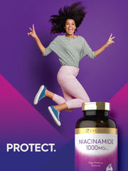 Close-up of Carlyle Niacinamide 1000 mg label