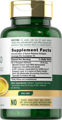 Carlyle Oregano Oil label close-up highlights carvacrol content.