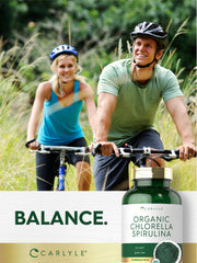 Carlyle Organic Chlorella Spirulina Tablets bottle and packaging