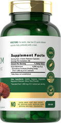 Close-up of Reishi mushroom extract capsule