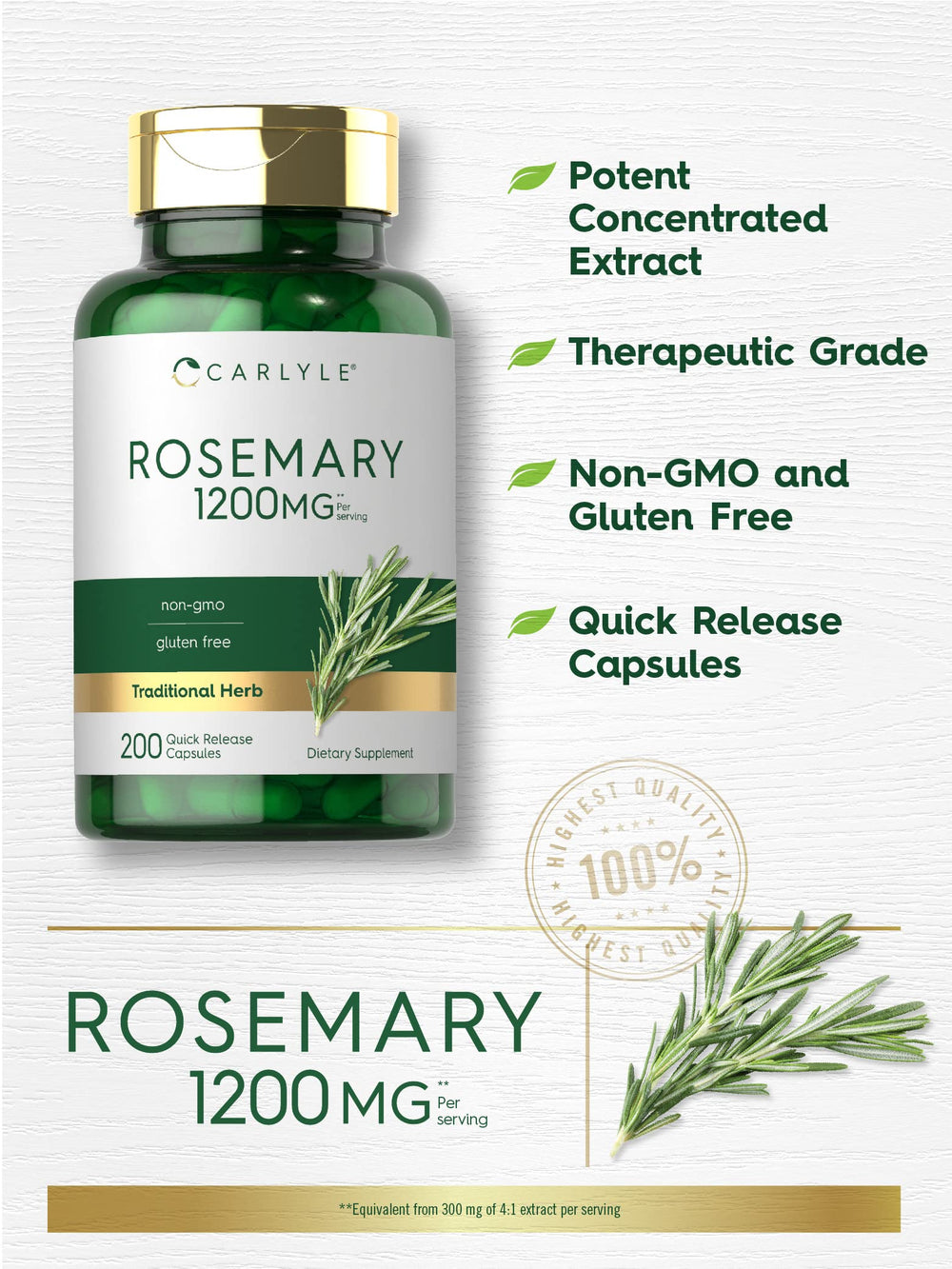Carlyle Rosemary Capsules packaging and label