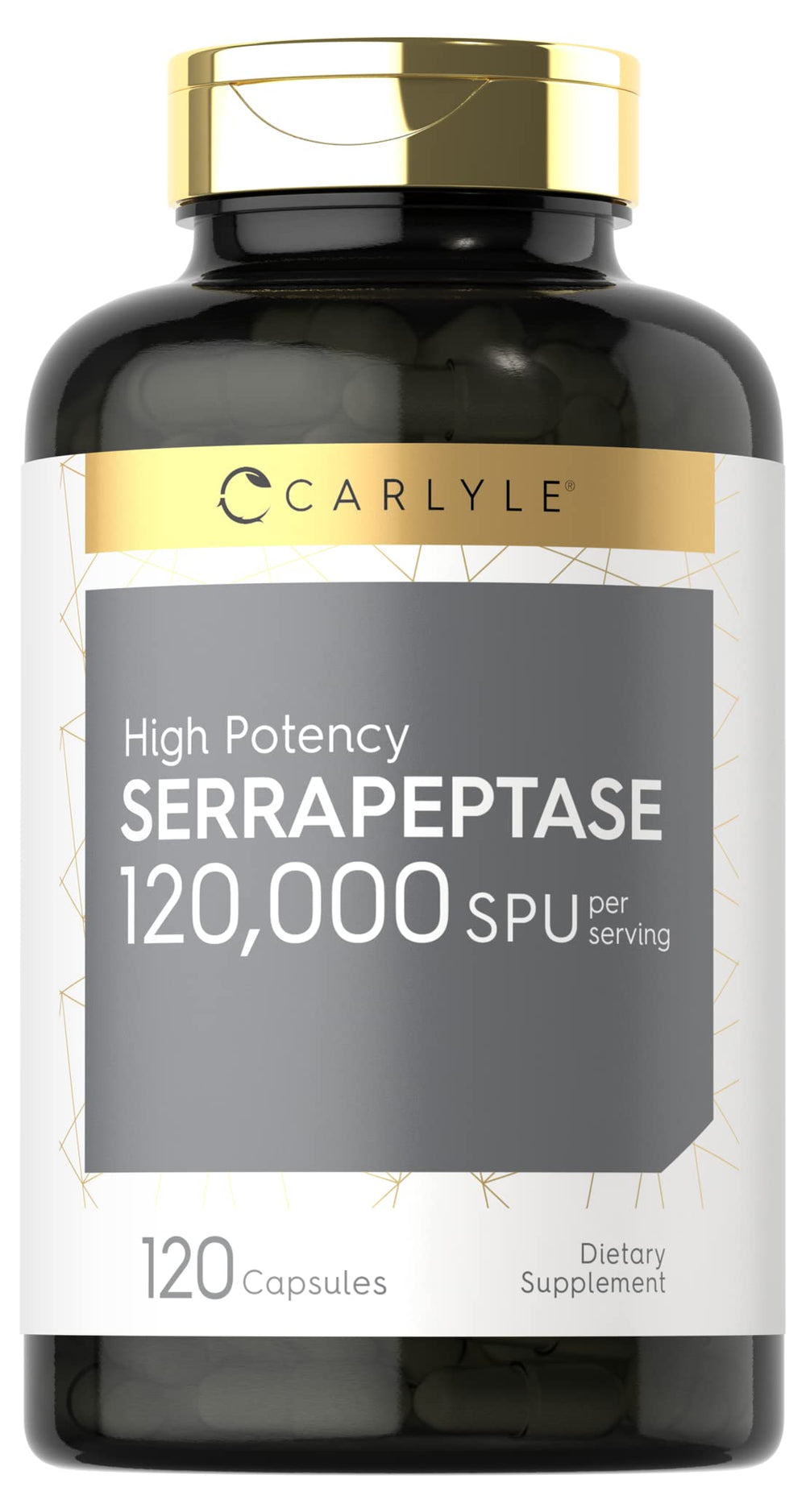Carlyle Serrapeptase 120000 SPU bottle with 120 capsules