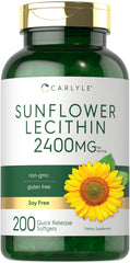 Front view of Carlyle Sunflower Lecithin Softgel Capsules bottle