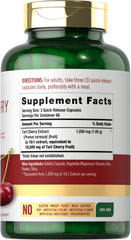 Close-up of Tart Cherry capsules in bottle