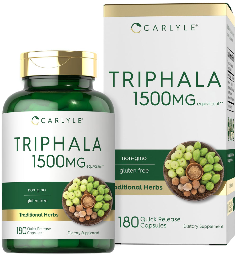 Front view of Carlyle Triphala Capsules bottle