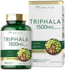 Front view of Carlyle Triphala Capsules bottle