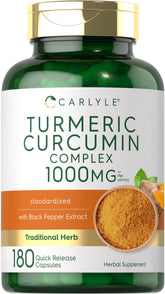 Carlyle Turmeric Curcumin 1000mg bottle with 180 capsules